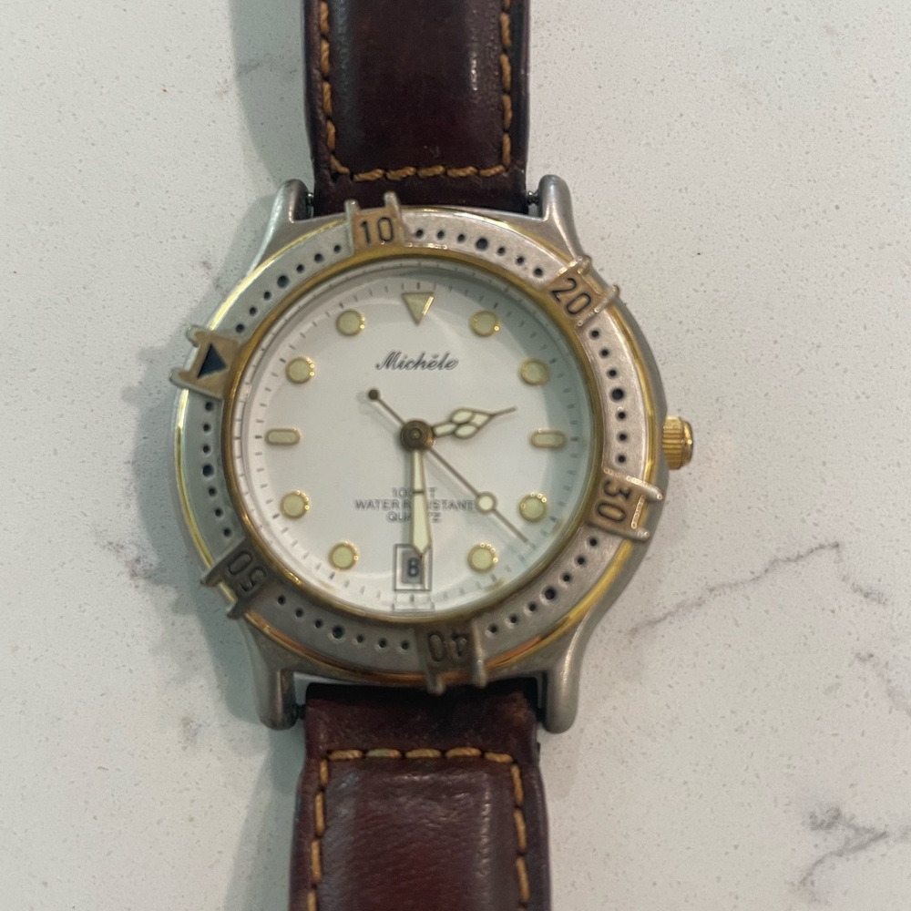 Michele Women's Watch Vintage Japanese Quartz Stainless Water Resistant 90’s